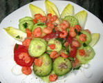 Salade compose aux mini Crevettes roses