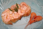 Tartine de Crevettes ' Bouquets ' au Beurre sal