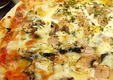 Pizza espagnole aux crevettes -- 21/08/15