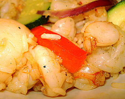 Wok de Crevettes blanches d'Asie