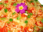 Polenta aux mini Crevettes roses