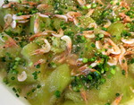 Salade japonaise d'Aubergines aux mini crevettes roses -- 30/08/16