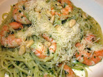 Spaghetti aux Crevettes roses et Pesto -- 18/11/16