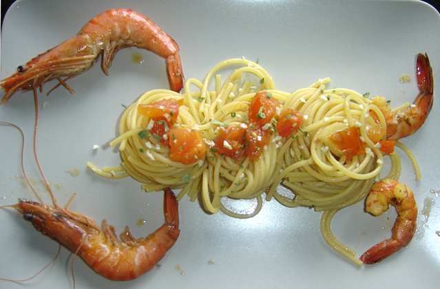 Spaguetti aux Gambas